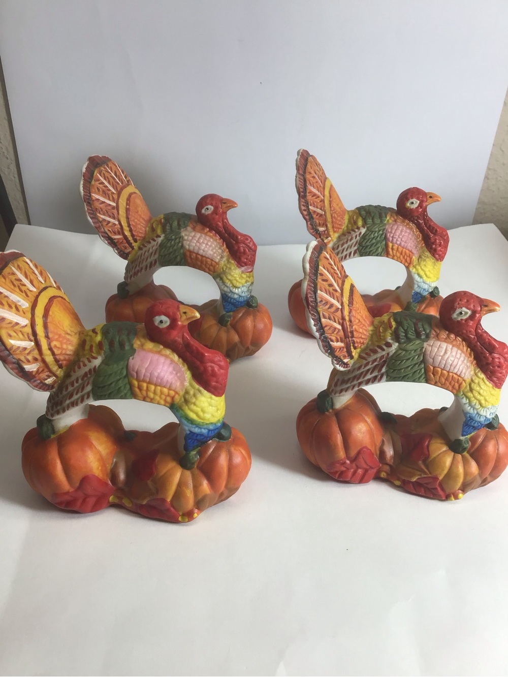 Festive Multicolor Turkey Napkin Holders - Set of 4